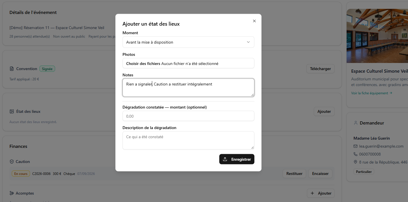 formulaire d'état des lieux